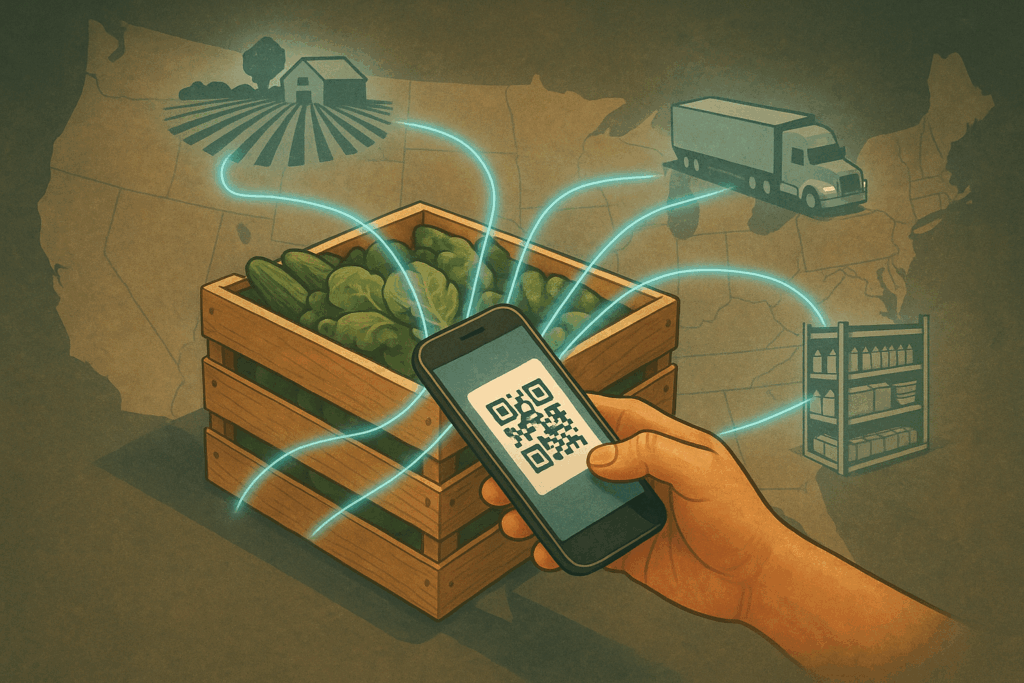 An illustration to show Digital Traceability: Logistics and Supply Chain Connections